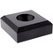 Plymor Black Acrylic Square Display Base with Indented Circle to Hold Egg, Marble, Ball or Sphere, 2.5" W x 2.5" D x 1" H (1.125" Circle)